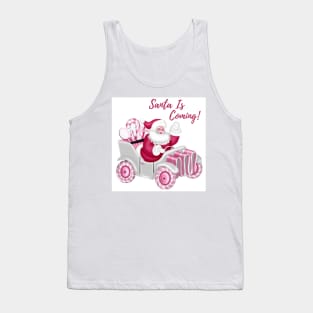 Retro Vintage Pink Santa Claus Tank Top